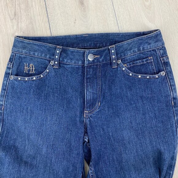 Harley Davidson Women's Boot Cut Rhinestone Jeans Sz 6​​​​ - Picture 3 of 10